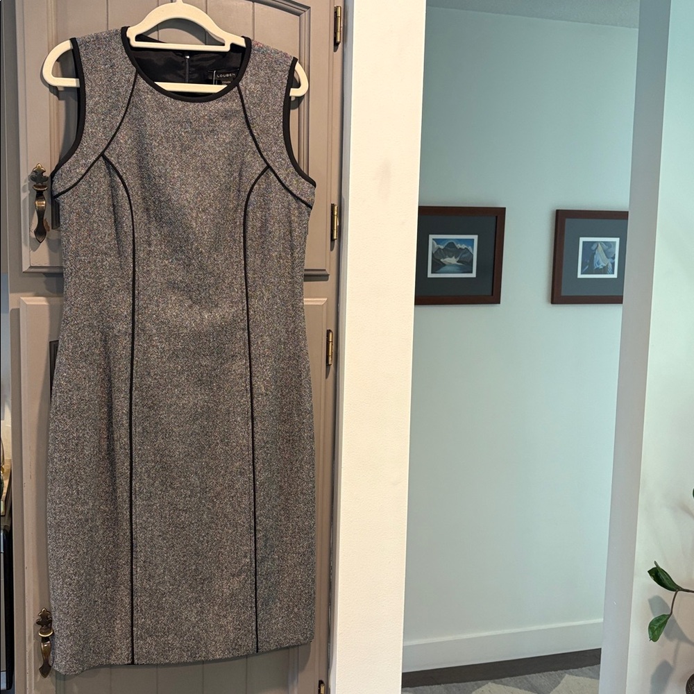 Louben Made In Canada Wool/Cotton Blend Sheath Dress, Lined, Size S/M